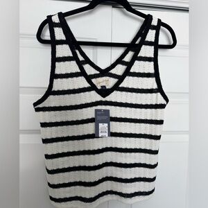 Universal Thread Black and White Striped Knit Tank Top BRAND NEW